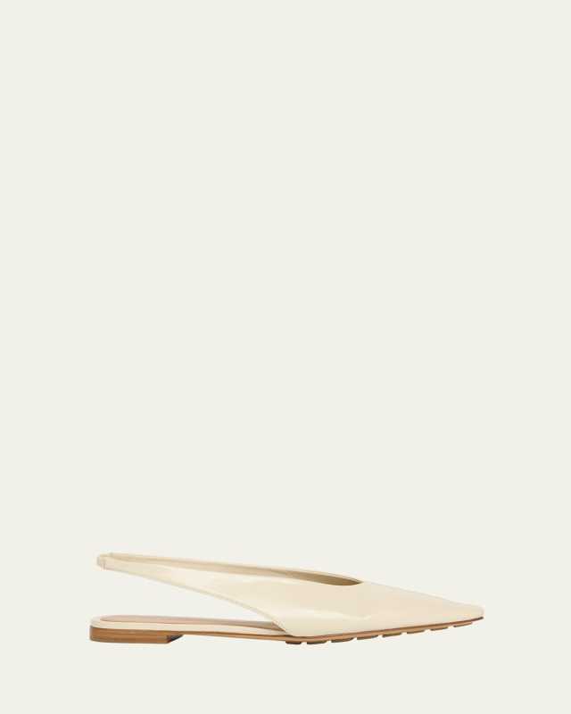 Slingback Pointed Leather Ballet Flats